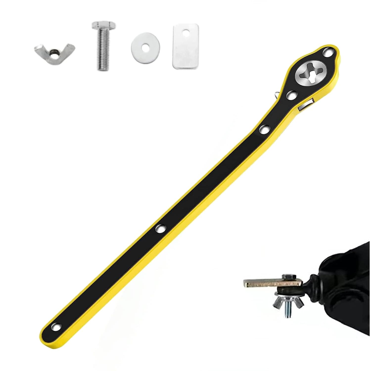 Fixed Square Car Jack Wrench Effortlessly Lift And Repair With Labor-Saving Power Universal Car Jack Lifter 360 Degree Swivel For Tire Wheel Your Ultimate Repair Tool (Cross, Standard)