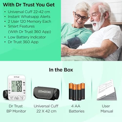 Dr Trust USA 111 Fully Automatic Digital Blood Pressure Monitor BP Machine For Hypertension & Managing Heart Health, BP Apparatus For Home & Clinic Use, Most Accurate Measurement with MDD Technology