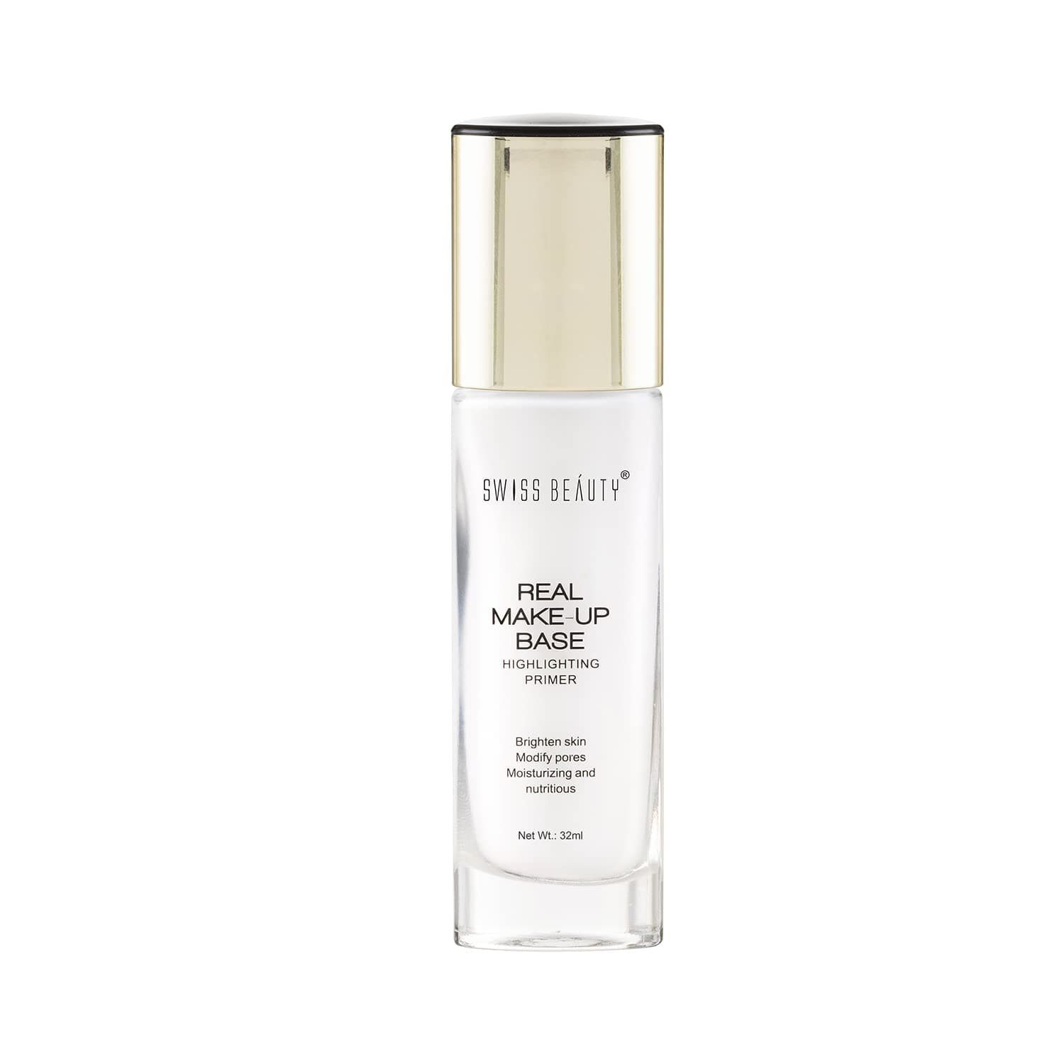 Swiss Beauty Real Makeup Base Highlighting Primer| Skin-Hydrating Poreless Primer With Natural Glow Finish For Face Makeup |Shade - 03 Pink Tint, 32Ml