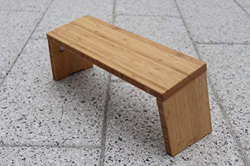 STOOLYOGA Portable Meditation Bench, Finished Bamboo, Folding Legs, Low Seat, Kneeling Alternative to Meditation Cushion for Yoga, Prayer, and Meditation - Made in USA