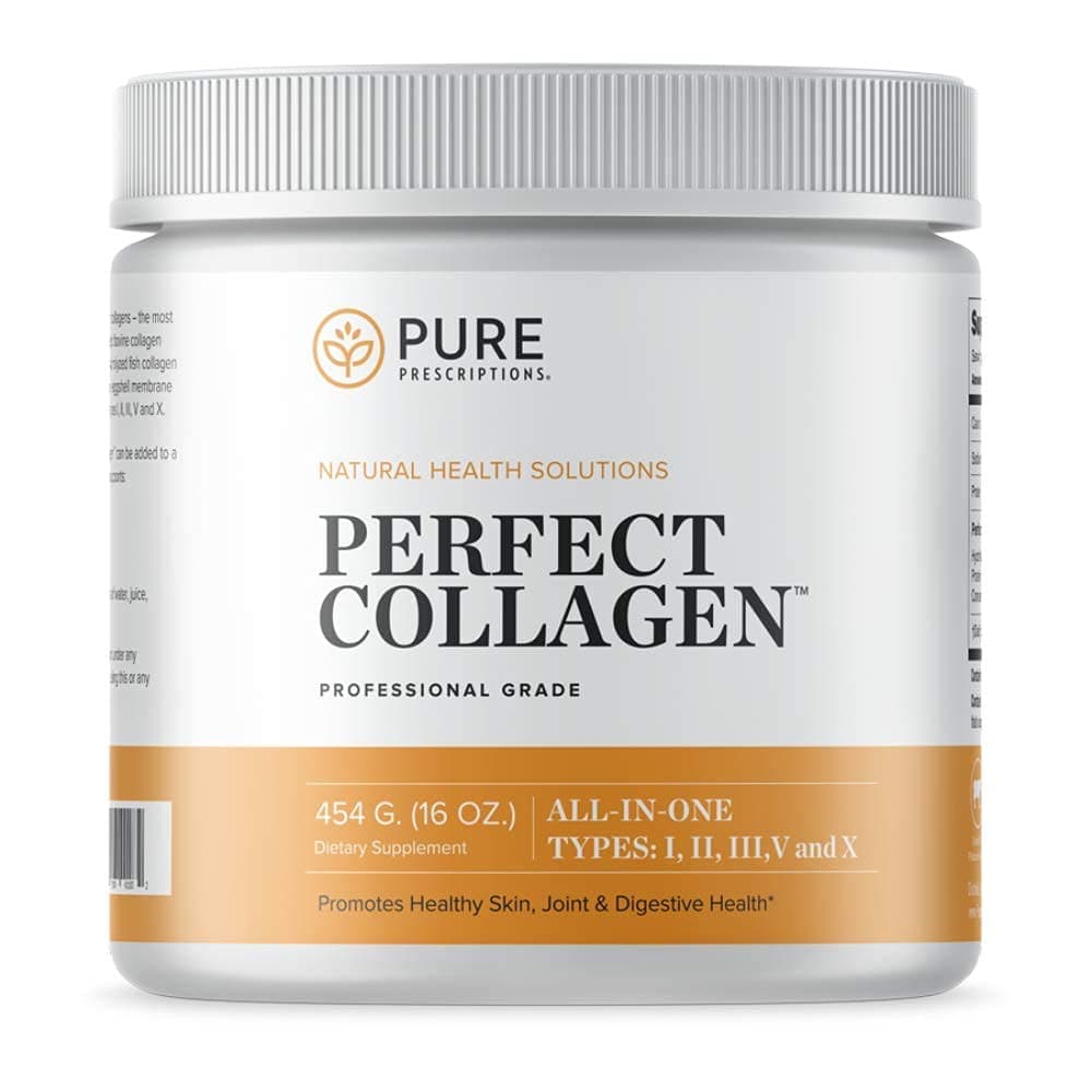 Pure Prescriptions Hydrolyzed Multi Collagen Peptides Protein Powder Supplement - Types I, II, III, V, X - 5 Types of Grass Fed, Wild Caught Food Sourced Collagen - 16 oz Pouch - Flavorless