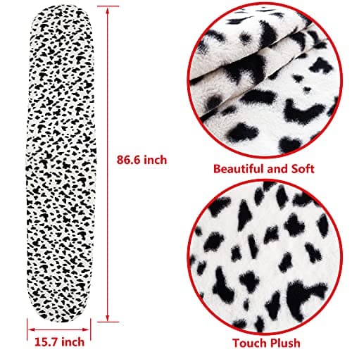 Cruella Deville Costume Women Faux Stole Accessories Set - Black and White Scarf, 1920s Gloves and Plastic Holder for Cosplay Halloween Party Christmas CE001BW