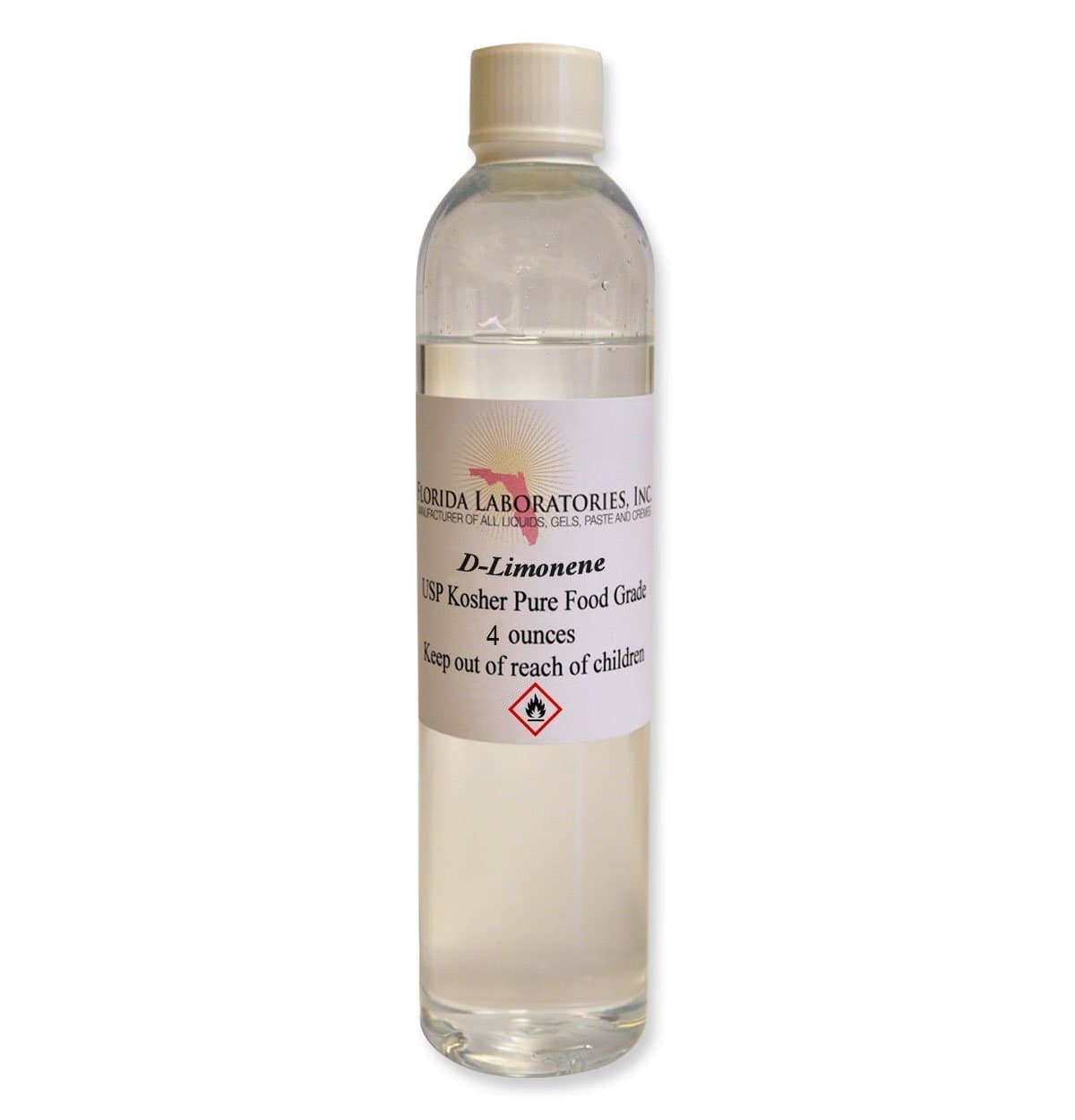 Florida Laboratories, Inc D-Limonene 100% Food Grade Citrus Solvent 4oz Dlimonene Orange Oil