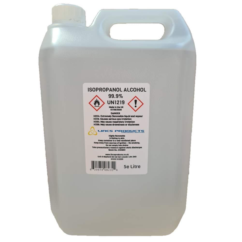 LINCS PRODUCTS® ISOPROPANOL IPA Isopropyl Alcohol 99.9% Pure 5 Litres