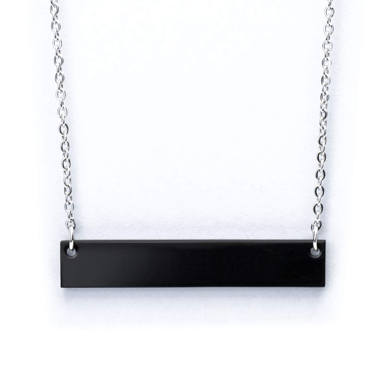 Caramel Sweet Life Chic Polished Stainless Steel Black Tone Horizontal Bar Necklace Pendant 5 Colors with Chain