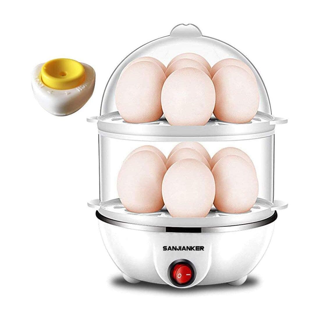 XB-EC06 14 Egg Capacity Egg Cooker,350W Electric Egg Maker,Egg Steamer,Egg Boiler,Egg Cooker With Automatic Shut Off, Egg Cooker with Egg Piercer,White
