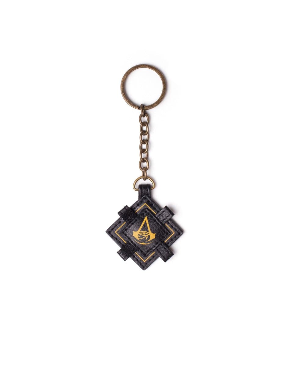 DifuzedAssassins BIO-KE367899ACE Creed Origins Faux-Leather Crest With Metal Keychain, Multi-Colour (Ke367899Ace) Keyring, 16 cm, Brown