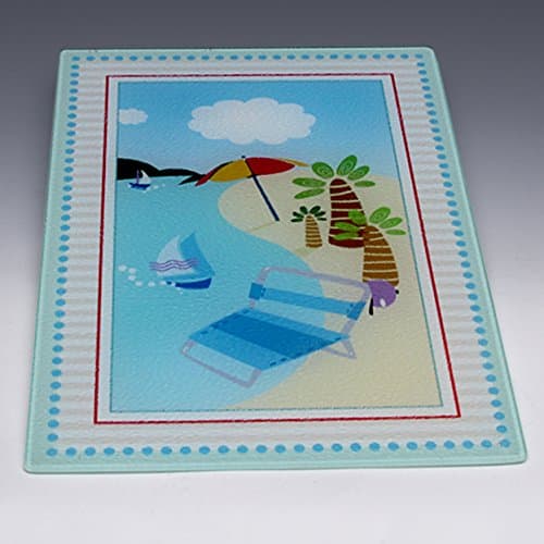 8" x 11" Beach-Themed Tempered/Textured Glass Cutting Board/Serving Tray ~ Perfect gift that can be personalized!
