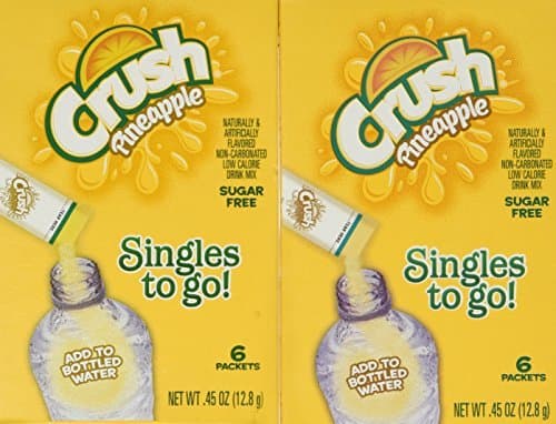 Crush Singles To Go Powder Packets â€“ 6-Count Box (Pack of 12) Pineapple â€“ Non-Carbonated, Sugar Free Drink Mix - ORIGINAL FLAVOR