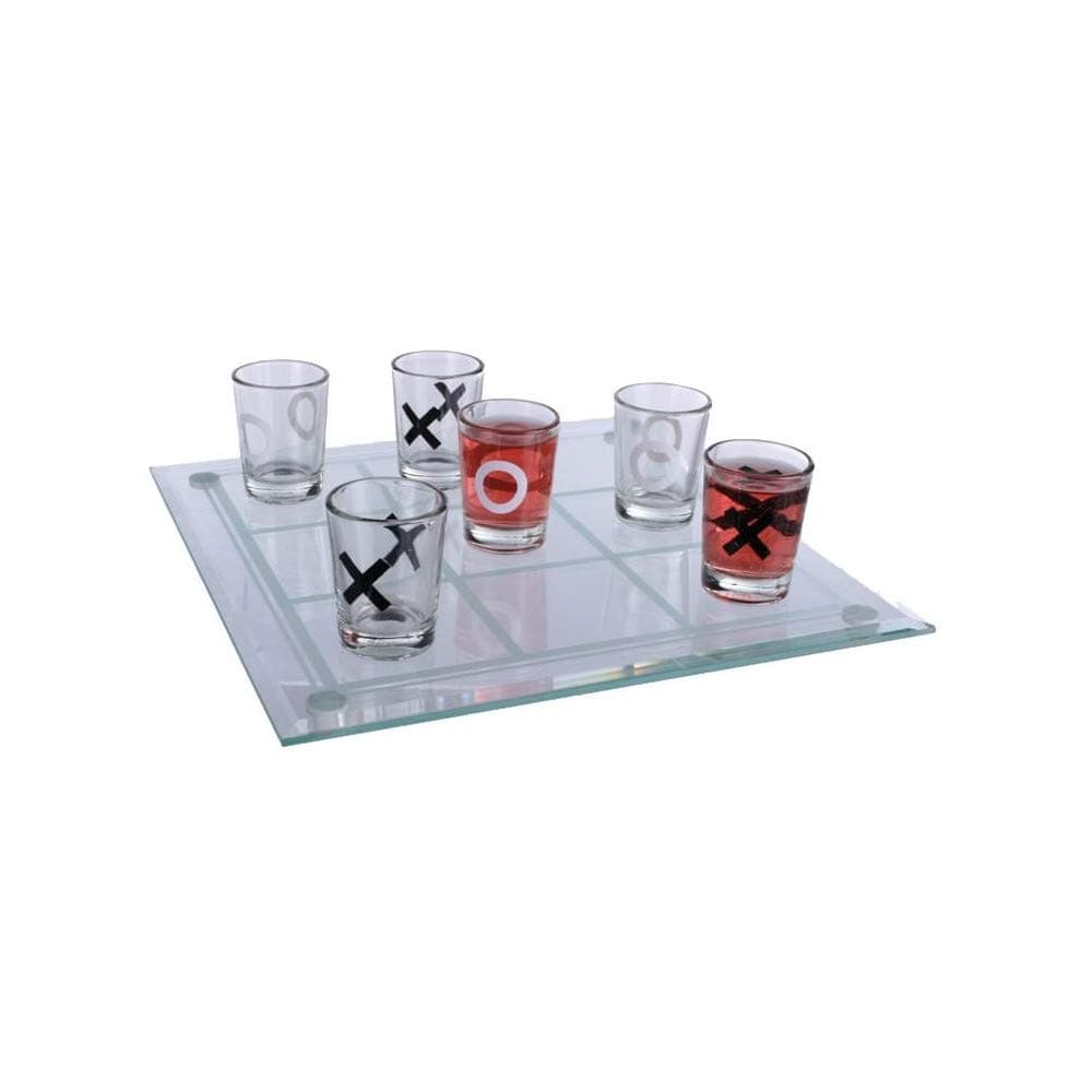 Cadeau Maestro Noughts and Crosses Shot Glass Set with Base and 9 Glasses Large
