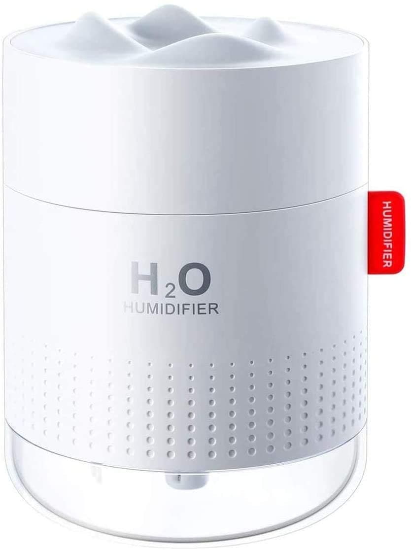 Humidifiers 500ml Cool Mist Humidifier Air Humidifier Whisper Quiet Humidifiers with Night Light, Waterless Auto-Off, Up to 10-16 Hours Continuous Use, for Home Yoga, Office, Baby Bedroom