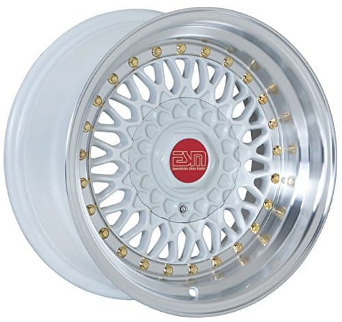 ESM-002R Wheels Rims White Machined Lip 15x9 15" 4x100 5x100 +10 cb 57.1 ESM Wheels