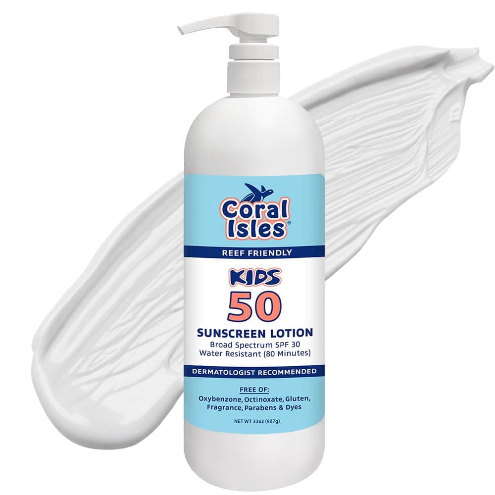 Rocky Mountain Sunscreen | SPF 50 Lotion for Kids Broad Spectrum UVA/UVB Protection | Hawaii 104 Act Compliant (Oxybenzone & Octinoxate Free) | Water Resistant 80 Min. |Quart With Pump (32 Fl Oz)