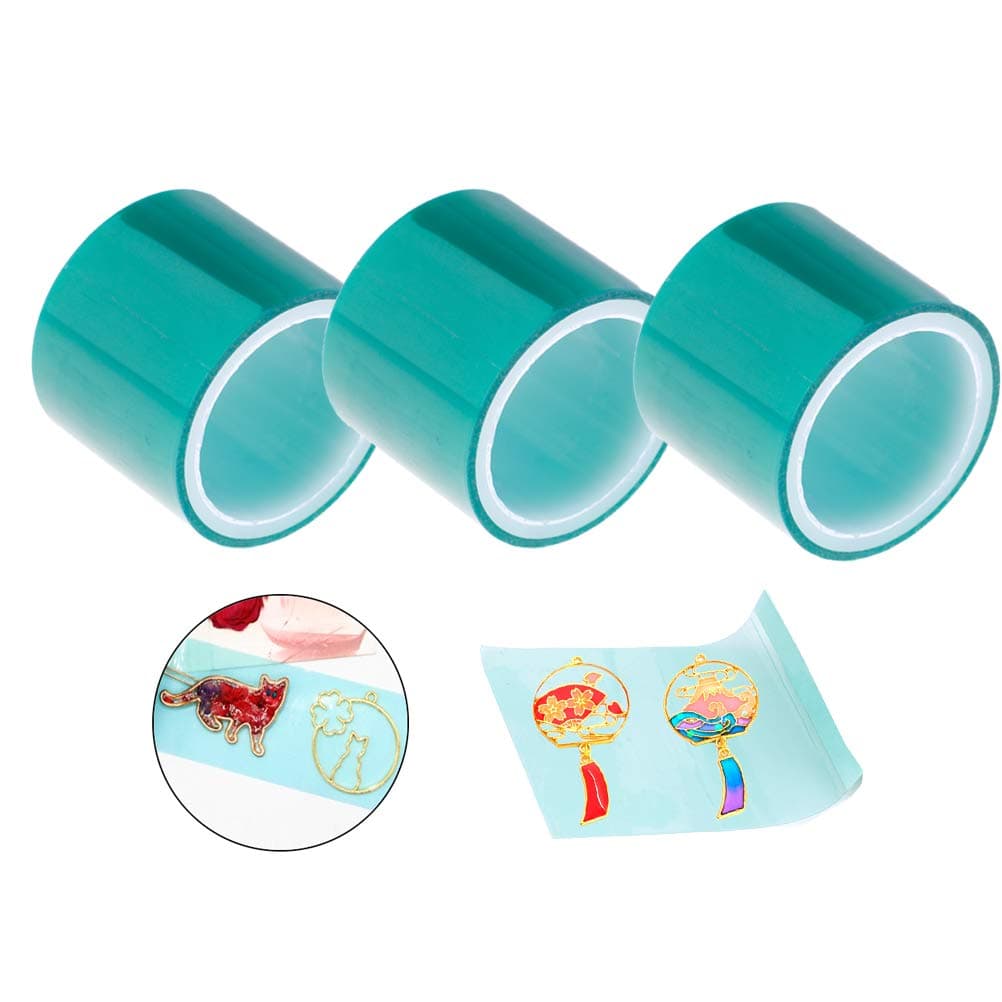 ADFEN 3Pcs 5m/roll Seamless Sticky Traceless Epoxy Tape, DIY UV Resin High Adhesive Paper Tape for Metal Frame Bottom Jewelry Pendant