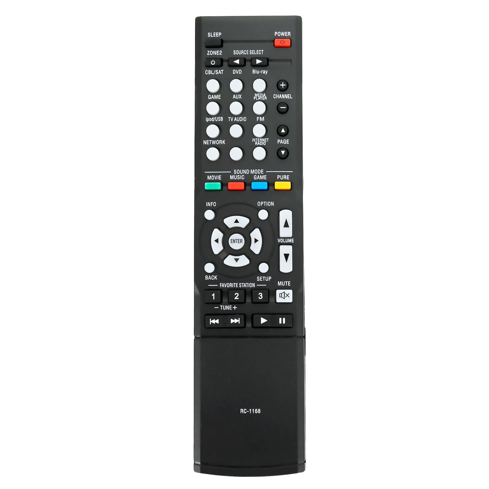 RC-1168 Replace Remote Control Compatible with Denon AV Receiver RC-1181 RC-1196 AVR-E300 AVR-E300P AVR-1612 AVR-1613 AVR-1713 AVR-E400 AVR-S710W AVR-X1100W AVR-S500BT RC-1170 RC-1183 RC-1157 RC-1156