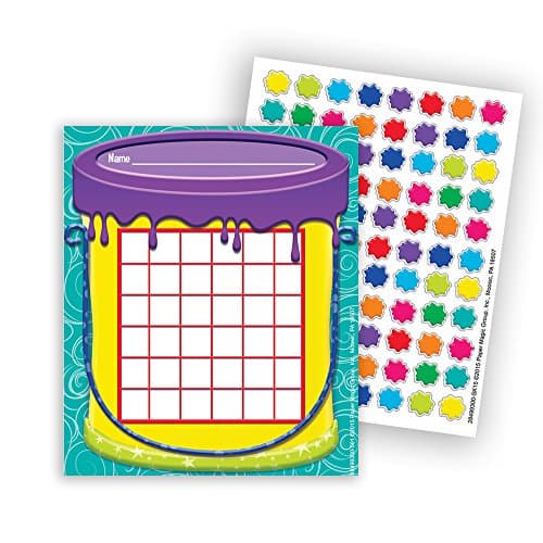 Eureka Color My World Paint Bucket Mini Reward Charts with Stickers, Package of 36