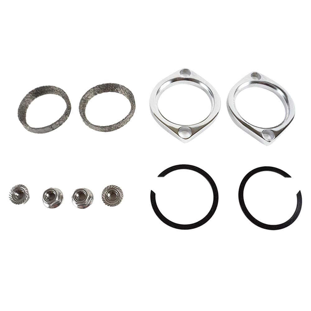 Harley Exhaust Flange Gasket Kit with Chrome Finish on Flanges and Acorn Nuts