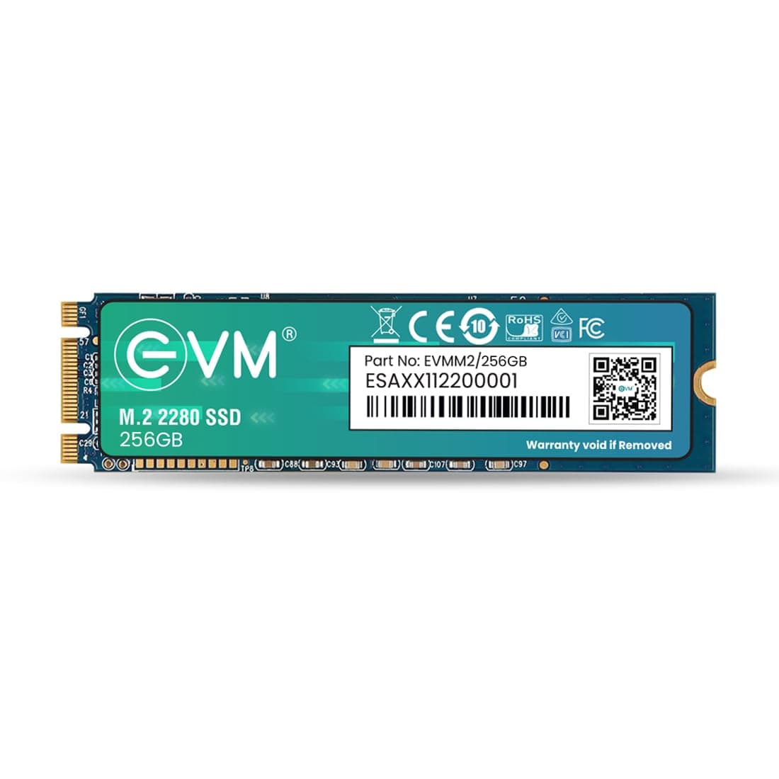 EVM M.2 (2280) 256GB SSD - Fast Performaning SATA Internal Solid State Drive - Read Speed 530MB/s & Write Speed 420MB/s - 5 Years Warranty (EVMM2/256GB)