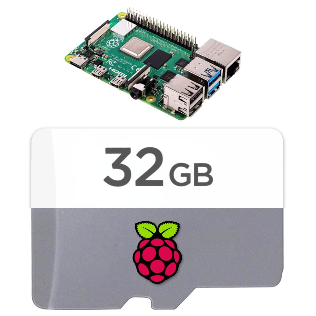 32GB Raspberry Pi Preloaded (RASPBIAN/Raspberry Pi OS) SD Card | 5, 400, 4, 3B+, 3A+, 3B, 2, Zero Compatible with All Pi Models