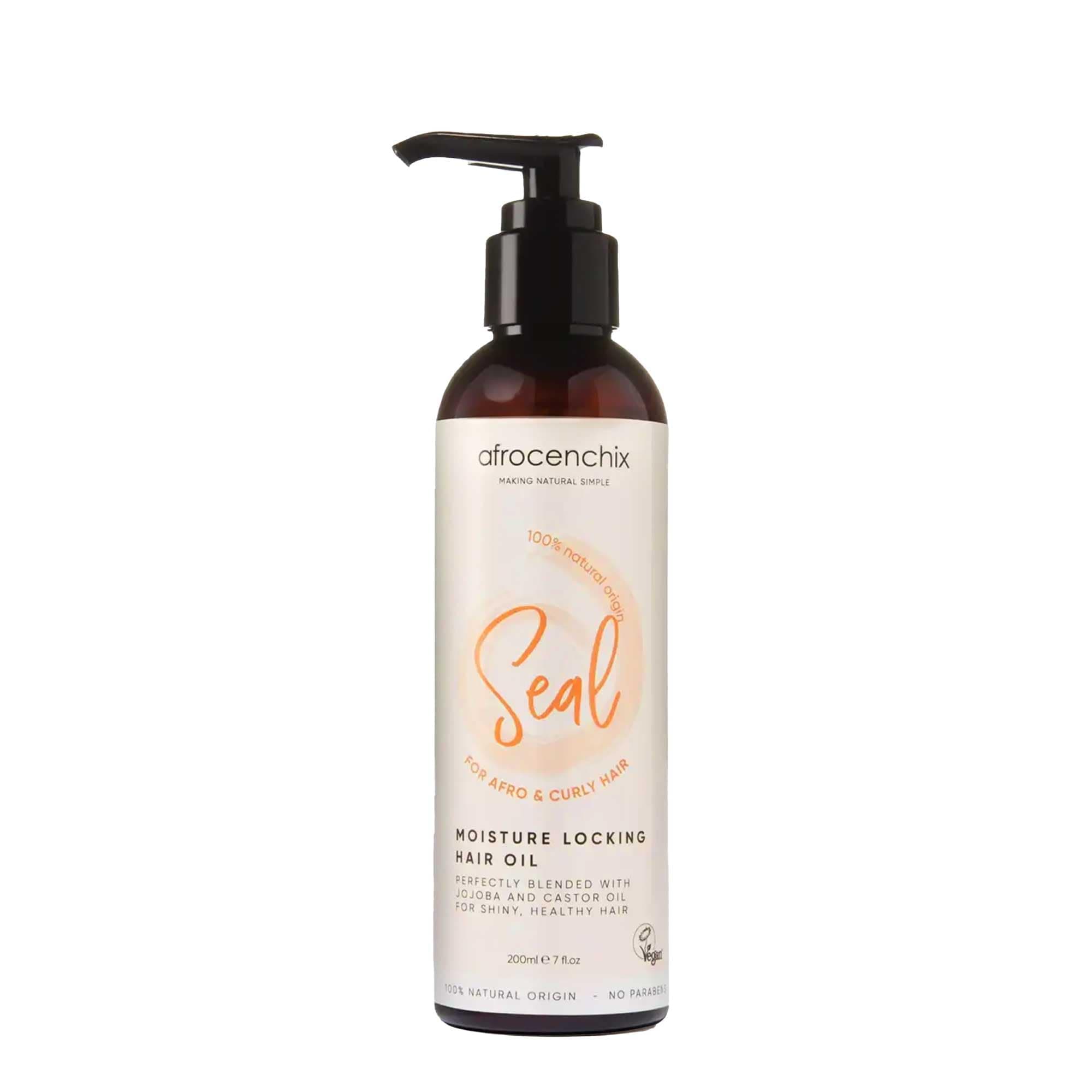 Seal Hydrating & Moisturising Hair Oil, with jojoba, coconut & castor oil extracts to Control Frizz, Strengthen, Repair, & Add Shine to Dry & Damaged Hair, Vegan & Sulphate Free, 200 ml