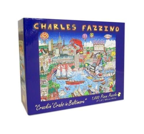 Charles Fazzino "Crackin' Crabs In Baltimore" 1000 Piece Glitter Puzzle 27" x 20" (68.6cm x 50.8cm)