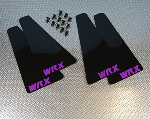 miniflapZ/Splash Guards Custom Made Mini Mud Flaps/Stone Protection Includes Fixings - Black 4mm PVC Logo Purple (RFMINICLASS-BLK-PVC-WRX-PUR)