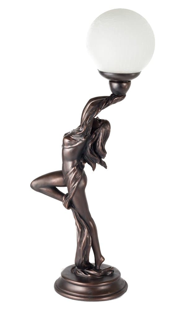 ENERJARYJulianna Art Deco Bronze Lighting Lady D With Scarf Light Lamp
