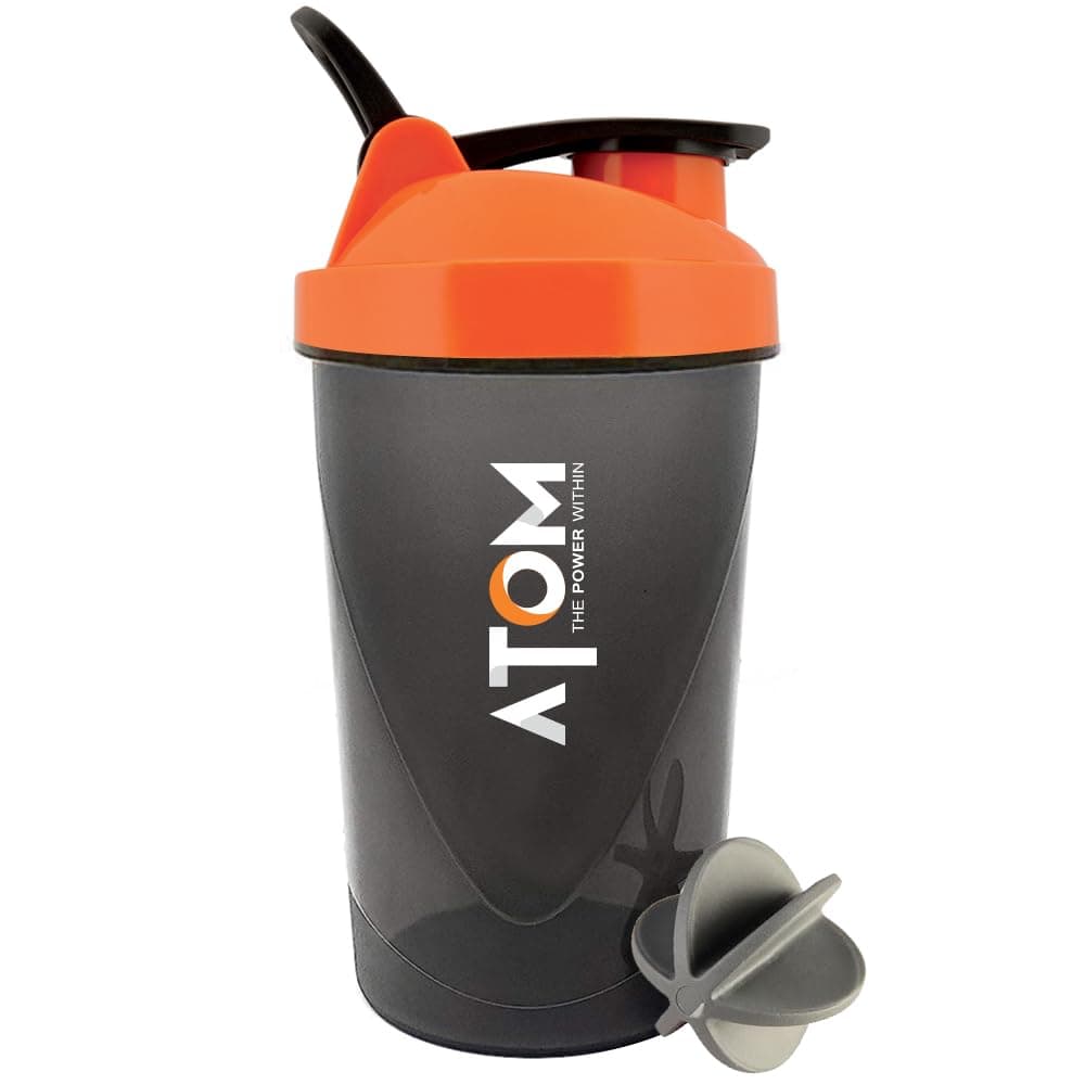 AS-IT-IS Nutrition ATOM Protein Gym Shaker for Lump free Shakes with Mixer Ball, 100% Leak proof, BPA Free, Food Grade Plastic, with Measurement, 470ml