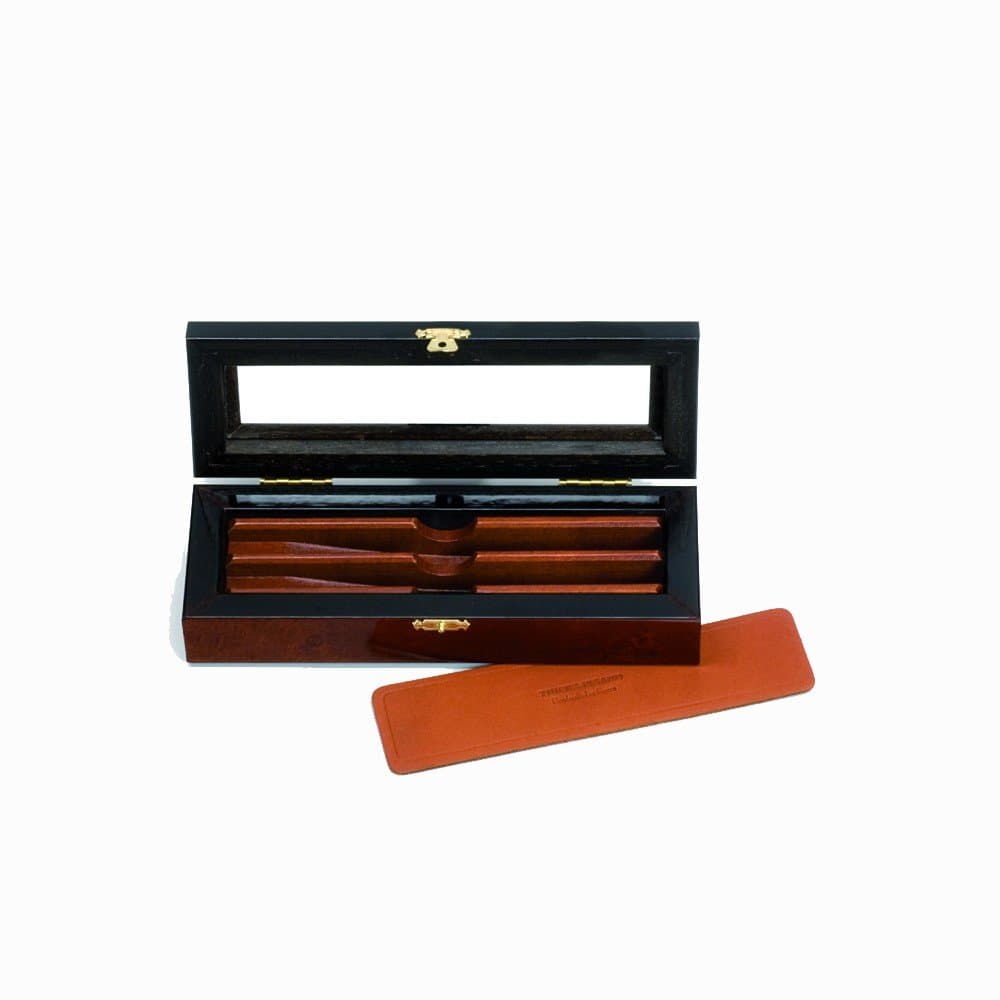 Deluxe elm burl box for 2 straight razors set - Direct from France