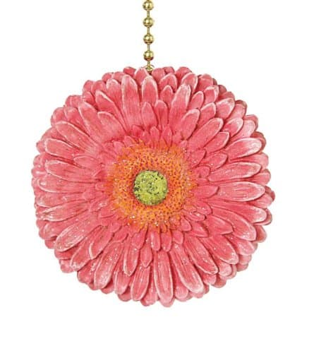 Clementine Design Gerber Pink Daisy Flower Ceiling Fan Pull Chain Light Coastal Nautical Beach Ocean Sea Life Decorative Extension