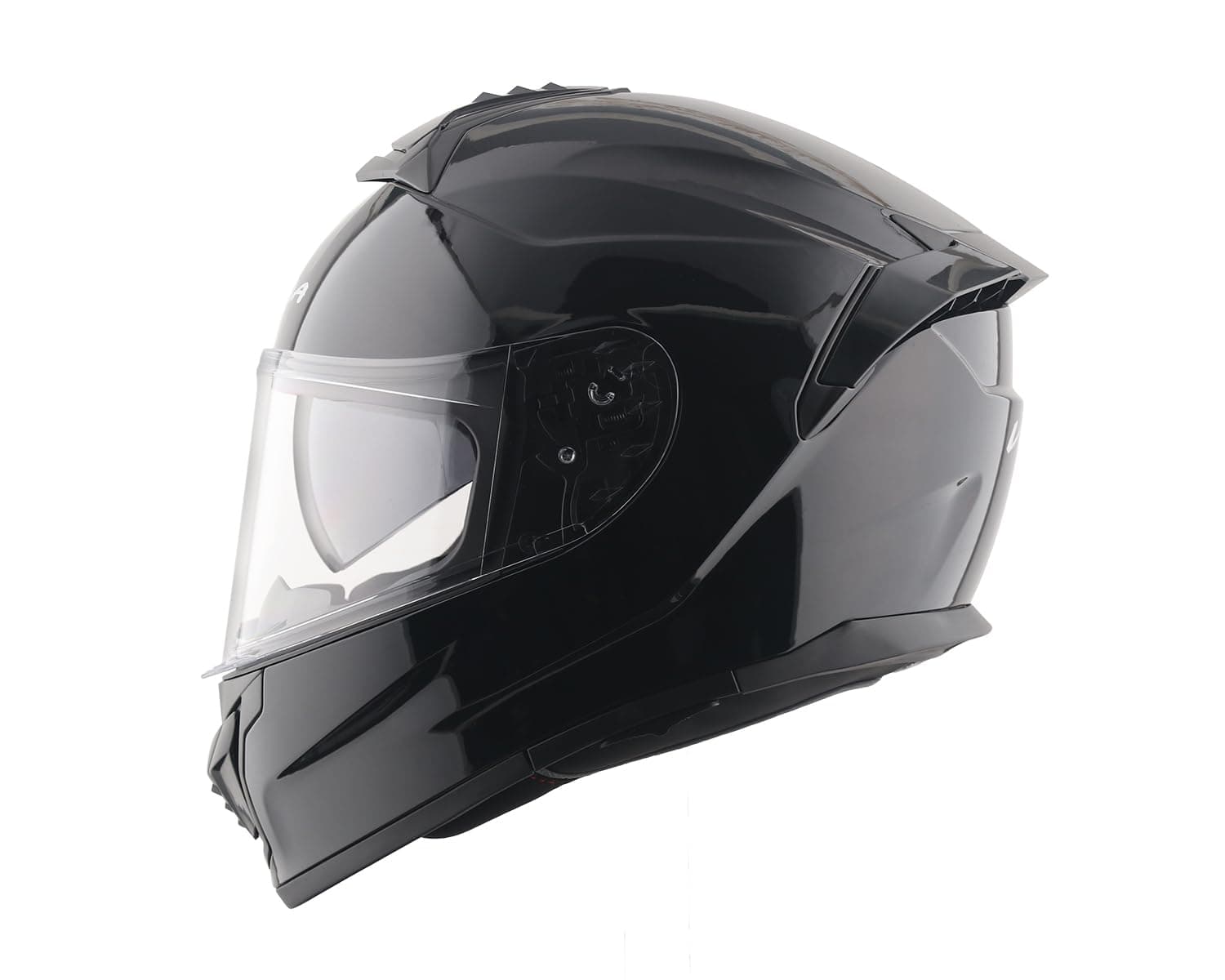 Zap D/V ISI and DOT Certified Gloss Finish Full Face Helmet for Men with Dual Visors and Spoiler-Black-M