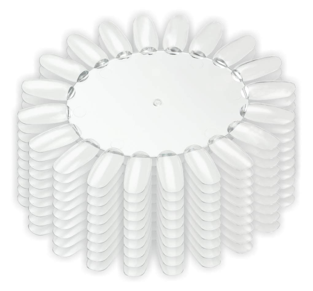 NAILFUNPack of 10 Presentation Display [Colour: Clear Transparent] Colour Wheel Tip Rondelle with 20 Nails for Painting with UV Gel Nail Polish Nail Art