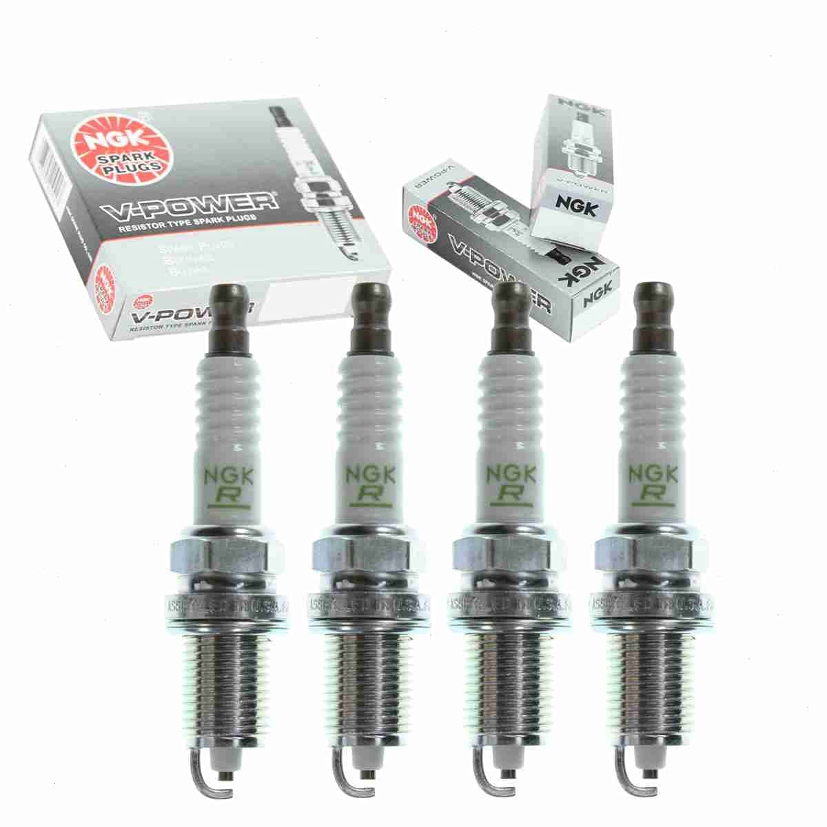 4 pc NGK V-Power Spark Plugs compatible with Honda Accord 2.2L 2.3L L4 1990-2002