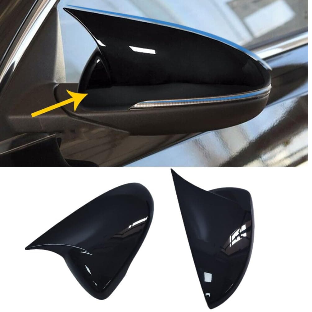 New Rear View Mirror Outside Housing Wing Mirror Cover Cap for Kia Forte k3 2019 2020 2021 2022 2023 2024 - ABS Bright Black Sport Interior Accessories