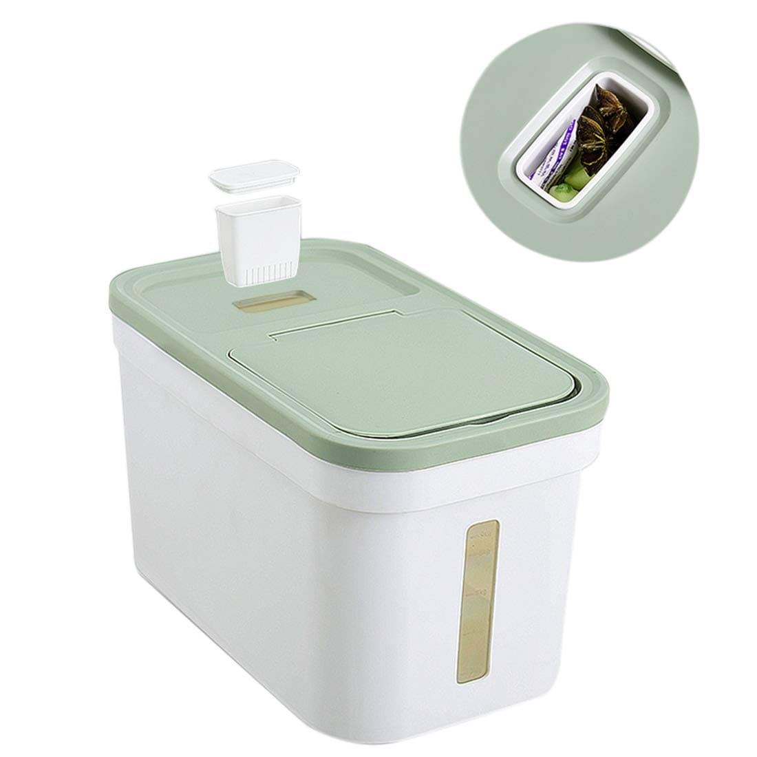GODNECE Rice Container 10kg, Rice Sealed Box Moistureproof and Insect-Resistant Rice Box Container Food Container with Lid