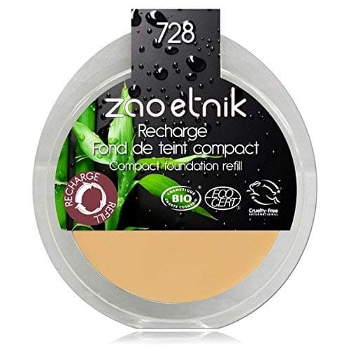 Zao Refill Compact Foundation 728 LIGHT OCHRE LIGHT/Beige/Yellow Compact Makeup Foundation Refill Cream (Organic, Vegan, Organic Cosmetics) 111728