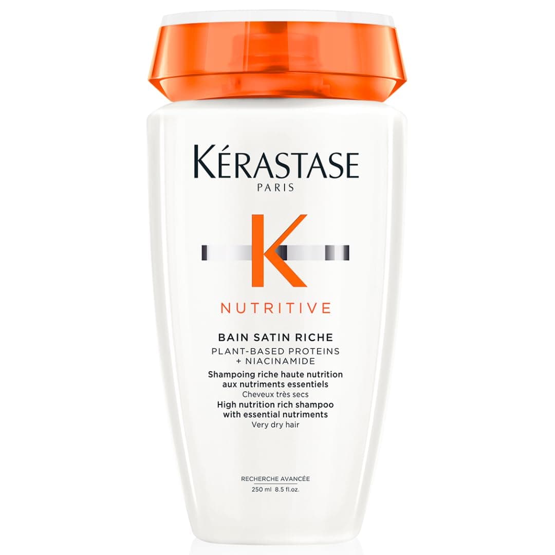 – Nutritive Bain Satin Riche Shampoo | Cleanses & Deeply Replenishes Moisture | With Plant-Based Proteins & Niacinamide | For Medium to Thick to Dry Hair