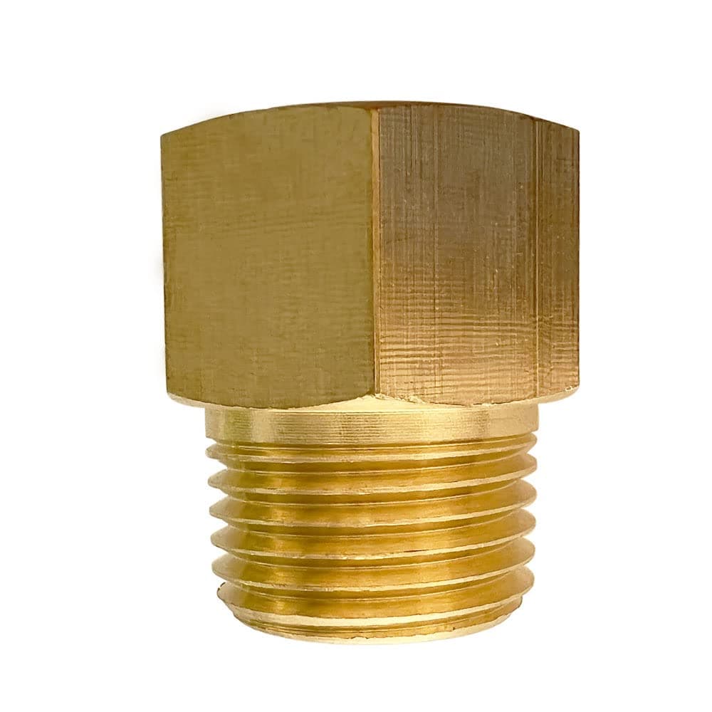 Yoebor 3/8" BSP Female to 3/8" NPT Male Adapter Gauge Sensor Sender Adapter Brass Pipe Fitting Pack of 2