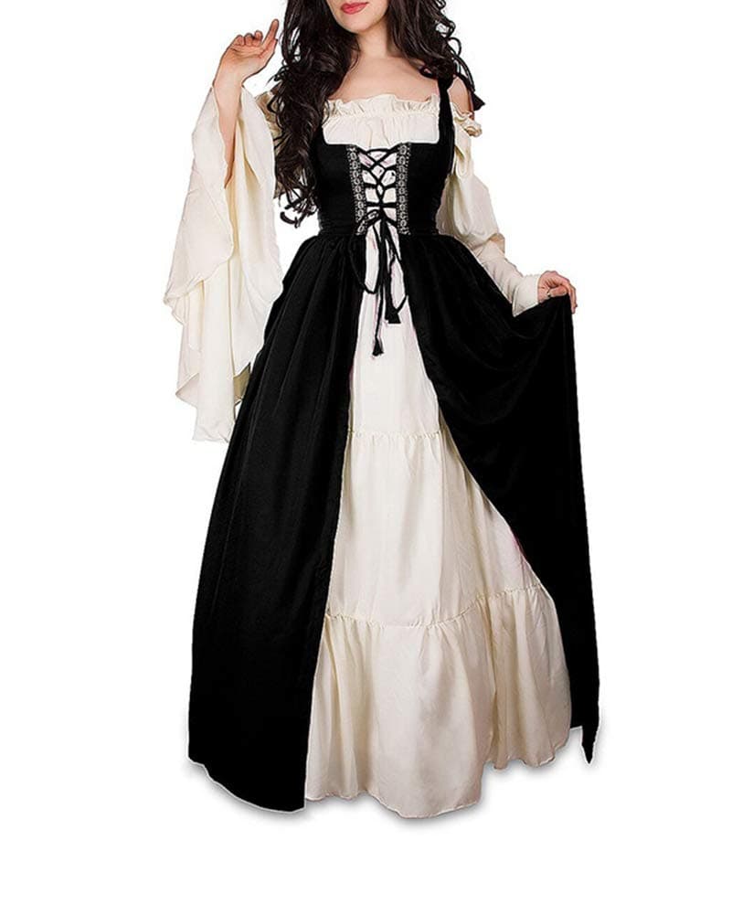 Guiran Womens Retro Renaissance Medieval Costume Dresses Fancy Evening Dress