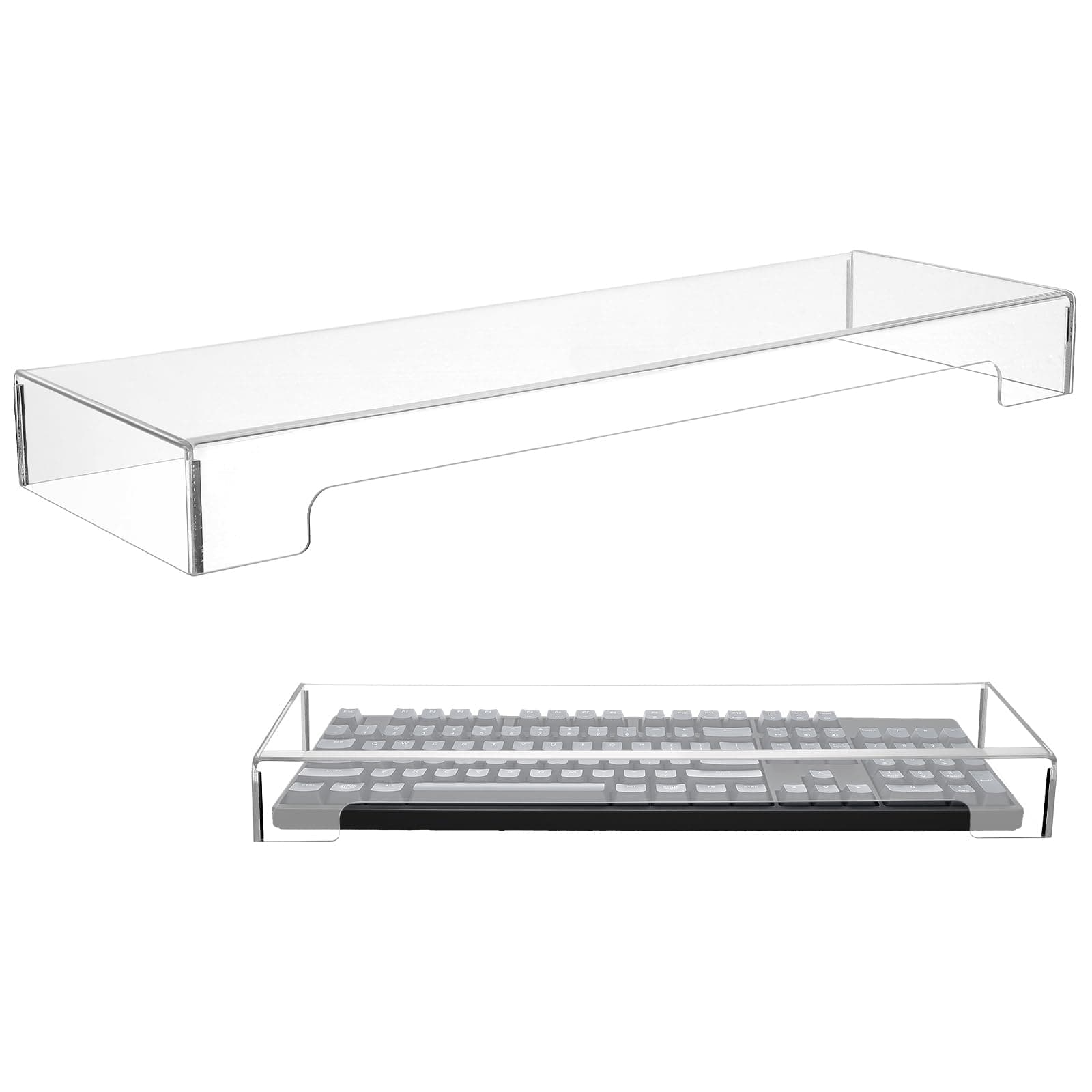 Tofficu Acrylic Keyboard Cover - Clear Anti-Cat Protector for Standard Size PC Computer Desktop Tablet (18.5x5.9x1.8 Inch)