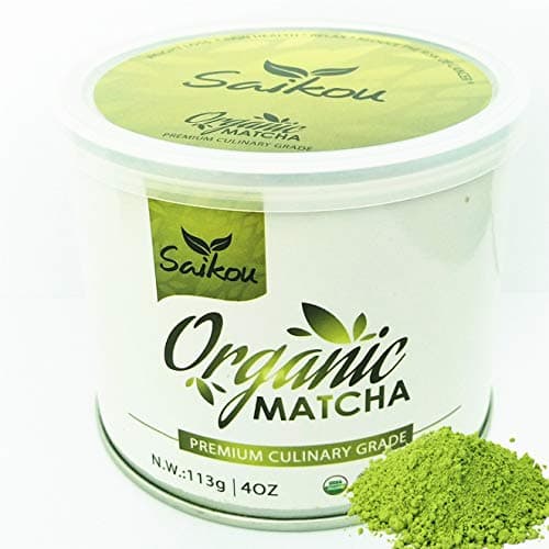 Matcha Green Tea Powder - Premium Culinary Grade USDA Organic For Starbucks Lattes, Smoothies, Baking, Detox Tea & Slim Tea. Weight Loss. Fat Burner - 4oz Tin
