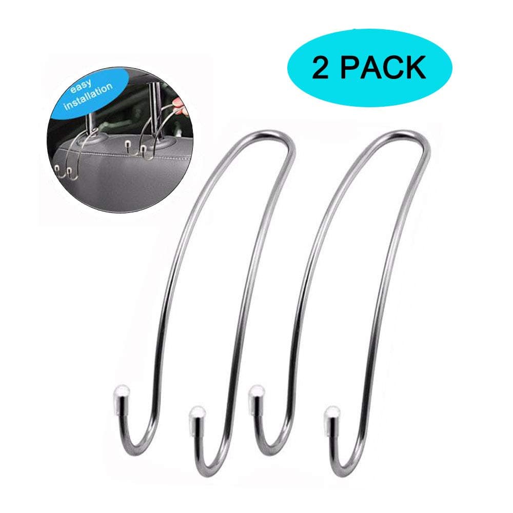 XINYUWIN 2pieces Universal Car Headrest Hanger Hooks Metal Mini Headrest Coat Clothes Hanger Storage Hook Car