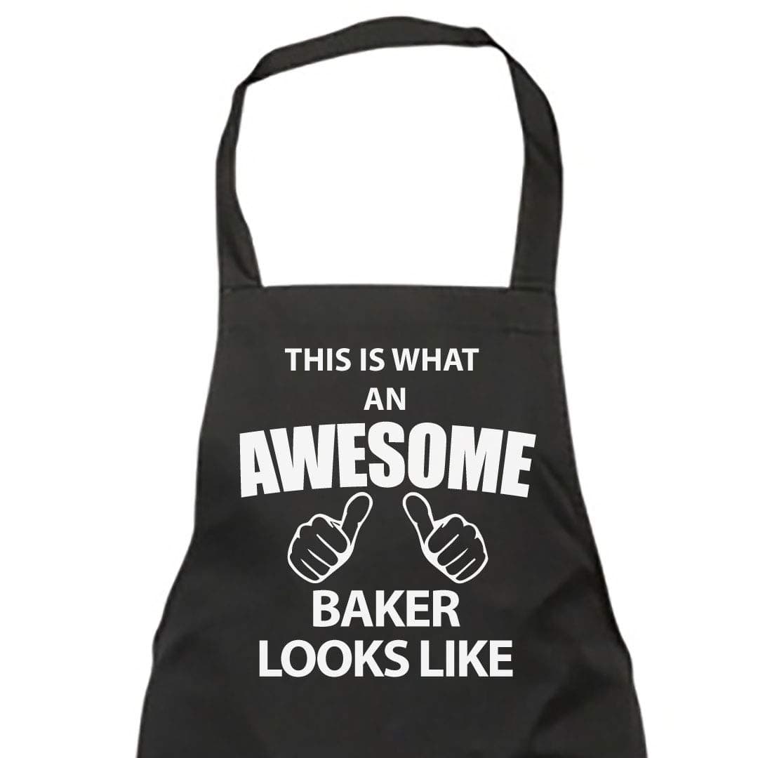 60 Second MakeoverLimited This Is What An Awesome Baker Looks Like Black Apron Novelty Gift Chef House Warming Kitchen Present Mothers Day