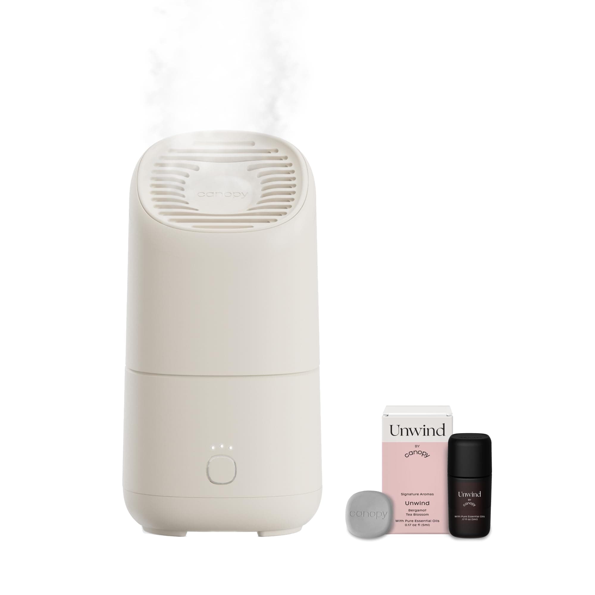 Canopy Portable Misting Humidifier - Cordless 11 HR Run Time, 500 mL, TSA Approved Travel Humidifier - Alleviate Symptoms of Allergies, Flu, Cold, Dry Skin - Includes Aroma & Adapter - Cream