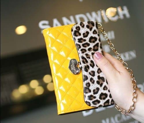 HaniCase (TM) Luxcury Yellow Leopard Woman Handbag Wallet PU Leather Case Cover For ipad mini with Hanicase Design Stylus Pen