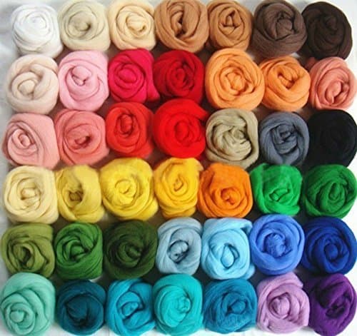 50 Colors Felting Wool Fibre Wool Yarn Roving for Needle Felting Hand Spinning DIY Craft Materials