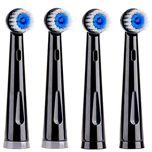 Gloridea Electric Toothbrush Replacement Round Heads 4pcs/pack for Gloridea Rotary Electric Toothbrush, Soft Bristle Brush Head in Black