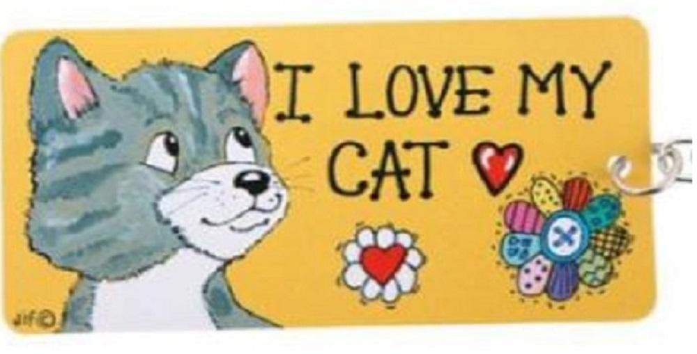 I love My Cat PVC Keyring Keychain