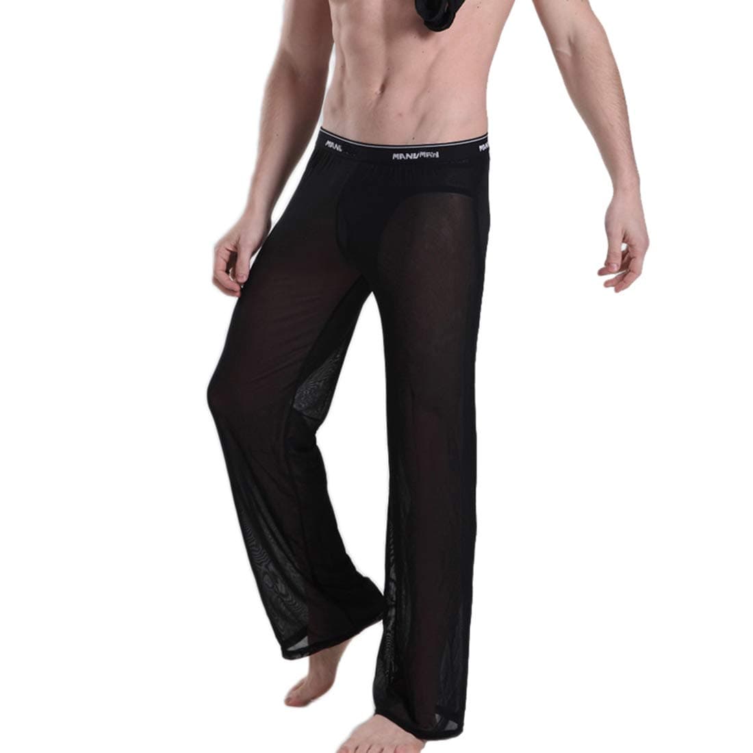 CAVEHEROMENMen's Mesh See Through Pajama Pants Nightwear Sleep Bottoms Underwear