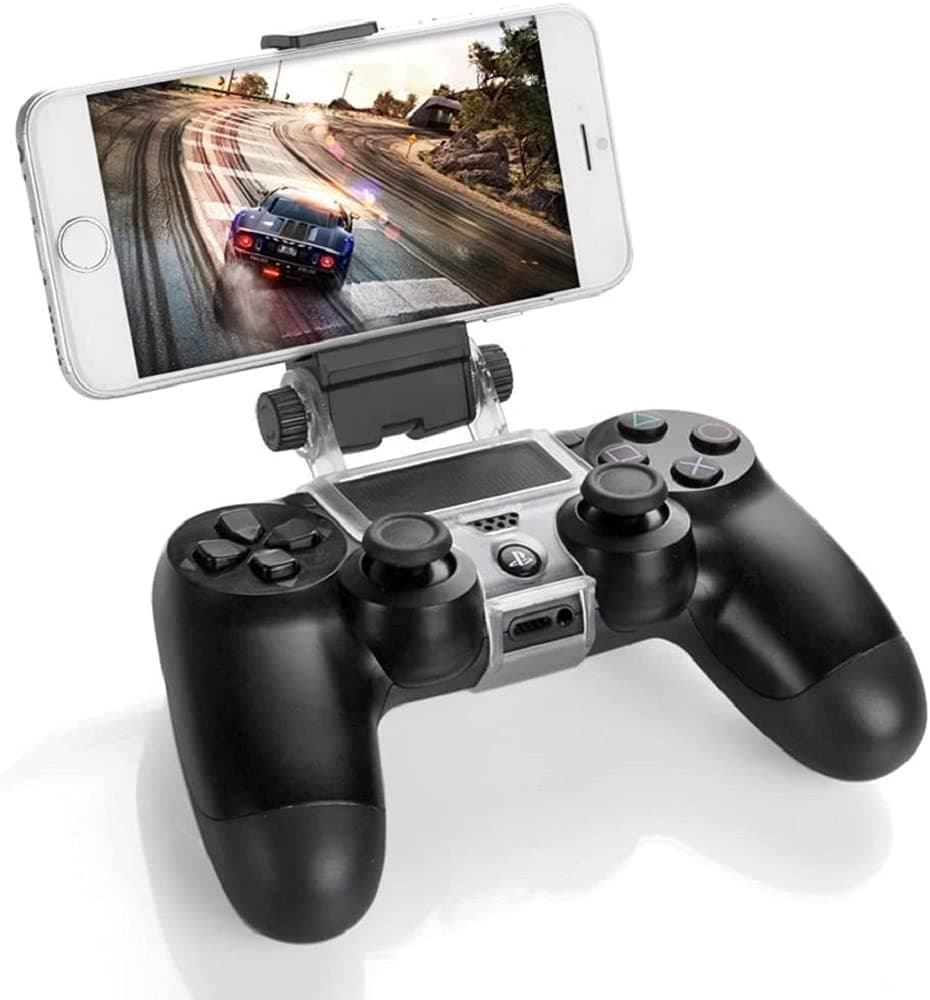 Black Mobile Phone Holder Clamp for PS4 Slim and PS4 Pro Controller, PS4 Controller Phone Remote Play Mount.